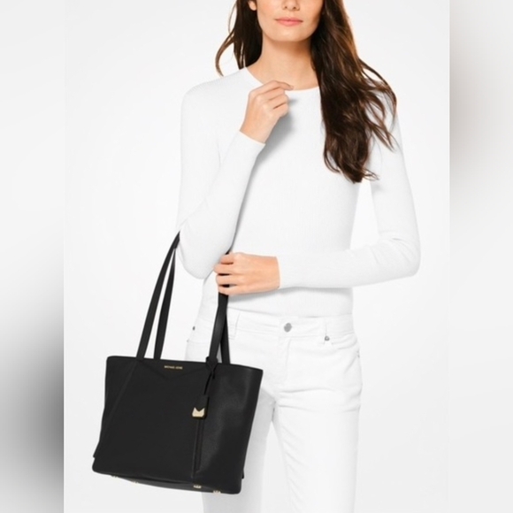 Michael Kors Whitney Black Tote Handbag Purse - Picture 9 of 11